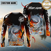Maxcorners Fishing Fire Touch Custom Name & Team Name 3D Shirts