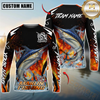 Maxcorners Fishing Fire Touch Custom Name & Team Name 3D Shirts