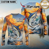 Maxcorners Fishing Ocean Sunset Wave Custom Name & Team Name 3D Shirts