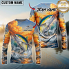 Maxcorners Fishing Ocean Sunset Wave Custom Name & Team Name 3D Shirts