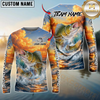 Maxcorners Fishing Ocean Sunset Wave Custom Name & Team Name 3D Shirts
