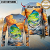 Maxcorners Fishing Ocean Sunset Wave Custom Name & Team Name 3D Shirts