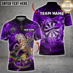 Maxcorners Darts Knight Slaying Dragon Multicolor Customized Name Team Name 3D Shirts