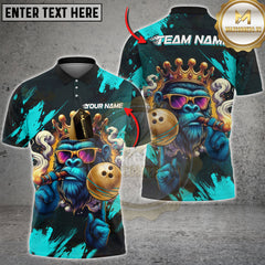Maxcorners Bowling King Gorilla Multicolor Customized Name, Team Name 3D Shirt