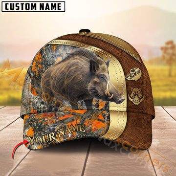 Maxcorners Premium Hunting Orange Camouflage 3D Full Print Cap Best Gift For Hunter (Deer/Moose/Boar/Turkey/Elk/Duck)