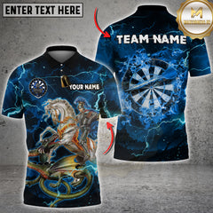 Maxcorners Darts Knight Slaying Dragon Multicolor Customized Name Team Name 3D Shirts