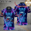 Maxcorners Bowling Neon O.B.D - Obsessive Bowling Disorder Personalized Name 3D Shirt For Women