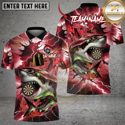 Maxcorners Aqua Storm Shark Darts Multicolor Customized Name, Team Name 3D Shirts