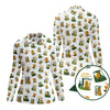 Maxcorners Golden Retriever Pattern Golf Shirt For Men's, Crazy Golf Polos, Funny Golf Shirts For Golfers