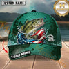 Maxcorners Emerald Scale Patriot Custom Name Fishing Cap