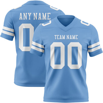 Maxcorners Custom Light Blue White Authentic Football Jersey LM2605