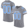 Maxcorners Custom Light Gray Light Blue-White Mesh Authentic Football Jersey LM2605