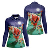 Maxcorners Women's Santa Night Golf Scene Golf Shirt, Christmas Golf Shirt, Women’s Golf Apparel LM1507