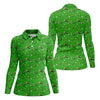 Maxcorners Three Leaf Clover Golf And Beer St Patrick's Day Green Golf Shirt, Women's Golf Shirts, Ladies Golf Polos
