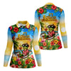 Maxcorners Frog Hammock 5 Oclock Somewhere Tropical Golf Shirt, Ladies Golf Shirts, Women’s Golf Apparel LM1507