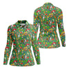 Maxcorners Tropical Tiki Parrot Island Hawaiian Golf Polo Shirt, Women's Golf Polo, Performance Golf Shirt LM1507
