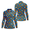 Maxcorners Blue Hot Dog And Fried Egg Pattern Golf Shirt, Hawaiian Golf Shirt, Golf Tops For Women, Printed Golf Shirt LM1507