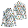 Maxcorners Beach Party Santa Christmas Golf Shirt, Women's Golf Tops, Printed Golf Shirt, Golf Polo For Women LM1507