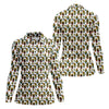 Maxcorners Cute Potted Cactus Pattern Golf Polo Shirt, Ladies Golf Tops, Women's Golf Polo LM1507