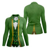 Maxcorners St Patrick's Day Leprechaun Costume Print Women's Golf Shirts, Ladies Golf Polos, Golf Shirt For Women