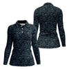 Maxcorners Gothic Sugar Skull Pattern Golf Polo Shirt, Golf Shirts For Women, Women’s Golf Polo LM1507