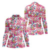 Maxcorners Santa Flamingo Float Tropical Christmas Golf Shirt, Christmas Shirts For Women, Christmas Golf Shirt LM1507