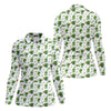 Maxcorners Three Leaf Clover Golf And Beer St Patrick's Day White Golf Shirt, Women's Golf Shirts, Ladies Golf Polos