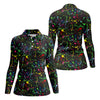 Maxcorners Neon Paint Splatter Pattern Golf Shirt, Women's Golf Shirt, Hawaiian Golf Shirt, Golf Polo For Women LM1507