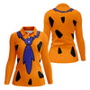 Maxcorners Fred Flintstone Costume Orange Design Golf Shirt, Women's Golf Shirt, Hawaiian Golf Shirt, Golf Polo For Women LM1507