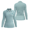 Maxcorners St Patrick's Day Shamrock Golf And Beer Blue And White Golf Shirt, Women's Golf Tops, Ladies Golf Polos