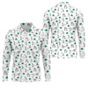 Maxcorners Stick Figure Golf Pose St Patrick's Day Shamrock White Golf Shirt, Polo Shirts For Men, Golf Shirts For Men