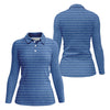 Maxcorners Blue Text Pattern Golf Polo Shirt, Ladies Golf Shirts, Golf Tops For Women LM1507