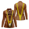 Maxcorners Funny Chicken Yellow Singlet Body Golf Shirt, Women’s Golf Polo, Printed Golf Shirt LM1507