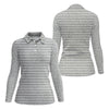 Maxcorners Beige Text Pattern Golf Polo Shirt, Women’s Golf Polo, Printed Golf Shirt LM1507