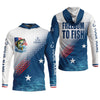 Maxcorners Freedom To Fish Shirt, Personalized American Flag Fishing Long Sleeve For Men, Fishing UPF Shirts