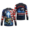 Maxcorners Jesus Made Me A Fisherman Shirt Christian, Patriotic Bass Fishing Tee For Men, Fishing UPF Shirts