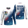 Maxcorners Freedom To Fish Shirt, Personalized American Flag Fishing Long Sleeve For Men, Fishing UPF Shirts