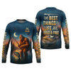 Maxcorners The Best Things In Life Are Wild And Free Funny Bigfoot Fishing SPF Shirt For Men, Gift For Fisherman