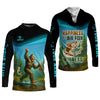Maxcorners Happiness Is A Big Fish And A Witness Bigfoot Fishing SPF Shirt, Funny Fishing Shirt, Men's Fishing Shirt