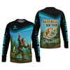 Maxcorners Happiness Is A Big Fish And A Witness Bigfoot Fishing SPF Shirt, Funny Fishing Shirt, Men's Fishing Shirt