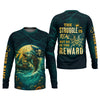 Maxcorners The Struggle Is Real But So Is The Reward Horror Fishing SPF Shirt For Men, Men's Fishing Shirts Long Sleeve