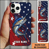 Maxcorners Bold Flag Artwork Custom Name Fishing Phone Case
