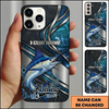 Maxcorners Topographic Metalwave Custom Name Fishing Phone Case