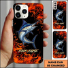 Maxcorners Bold Orange Splash Fish Art Custom Name Fishing Phone Case