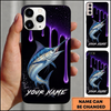 Maxcorners Neon Purple Drip Effect Custom Name Fishing Phone Case