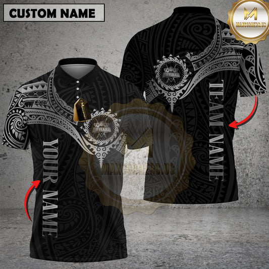 Maxcorners Billiards Golden Tribal Pattern Multicolor Options Personalized Name, Team Name 3D Shirt (4 Colors)