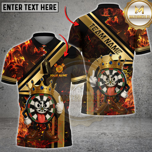 Maxcorners Darts Shirt Funny King Dartboard Flame Style Multicolor Options Personalized Name, Team Name 3D Shirt (4 Colors)