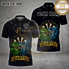 Maxcorners Darts Shark vs Crocodile Cartoon Power Personalized Name, Team Name 3D Shirt