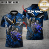 Medieval knight-themed darts shirt with flaming darts striking a shield-shaped dartboard. Fiery red and black design.