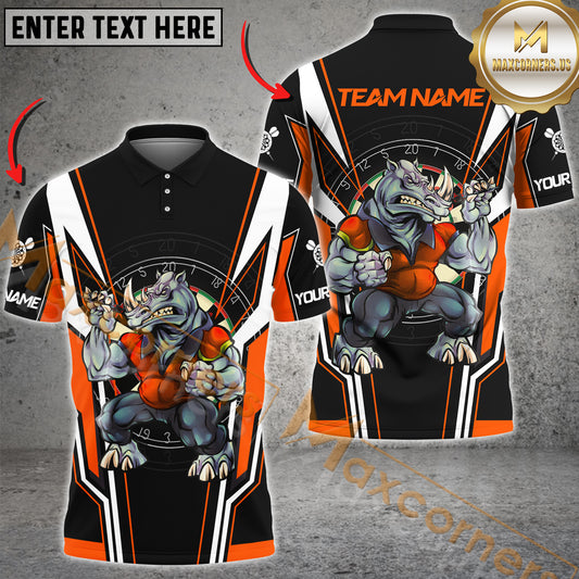 Maxcorners Darts Shirt Savage Rhino Thrower Multicolor Options Personalized Name, Team Name 3D Shirt (4 Colors)